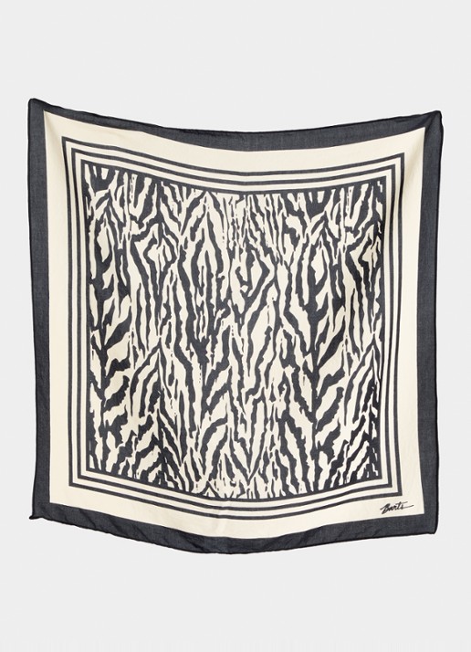 Barts Leylaf sjaal met print 62 x 62 cm - detail 2 zwart
