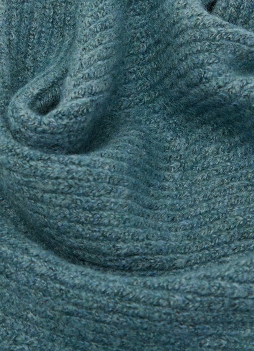 Barts Neolana ribgebreide sjaal 103 x 39 cm - detail 3 zeegroen