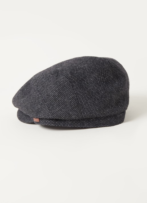 Barts Oslo flat cap in wolblend - detail donkergrijs