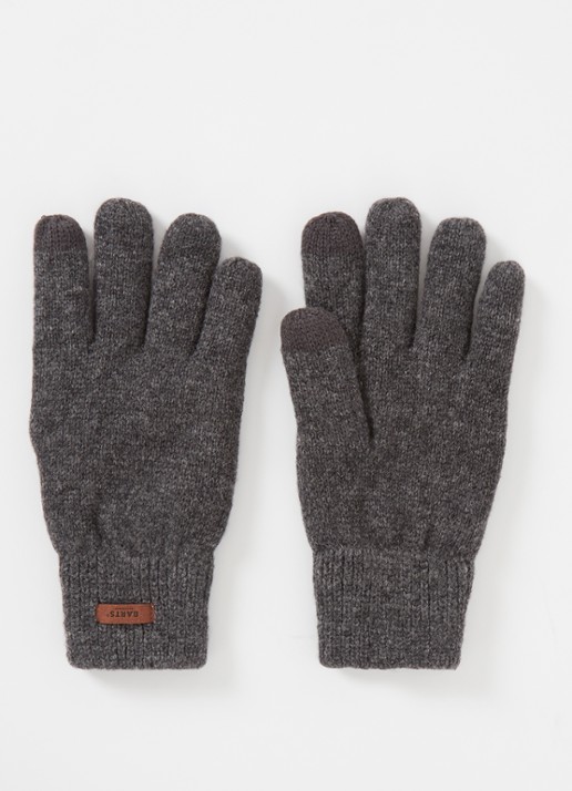 Barts Rilef handschoenen van wol - voorkant donkergrijs