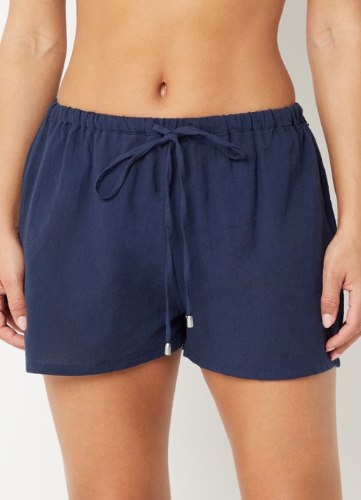 Barts Ritay high waist straight fit kort broek met trekkoord