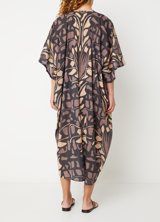 Barts Rochau kaftan met print - achterkant 4 zwart
