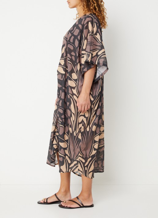 Barts Rochau kaftan met print - voorkant 2 zwart