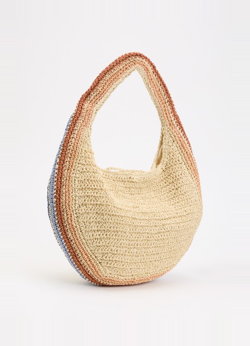 Barts Saunteer handtas van stro  - achterkant beige