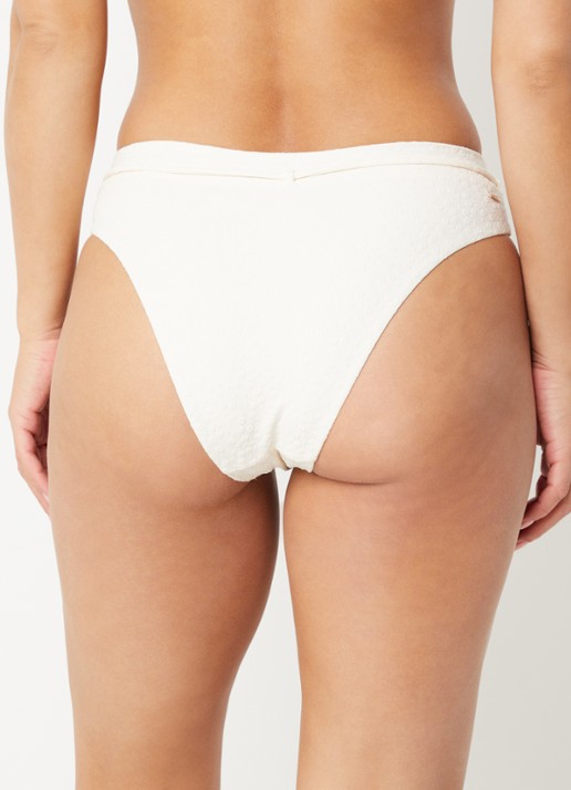 Barts Simoa Cheeky high waisted bikinislip met structuur - achterkant ivoor