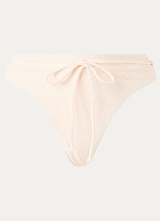 Barts Simoa Cheeky high waisted bikinislip met structuur - voorkant 4 ivoor