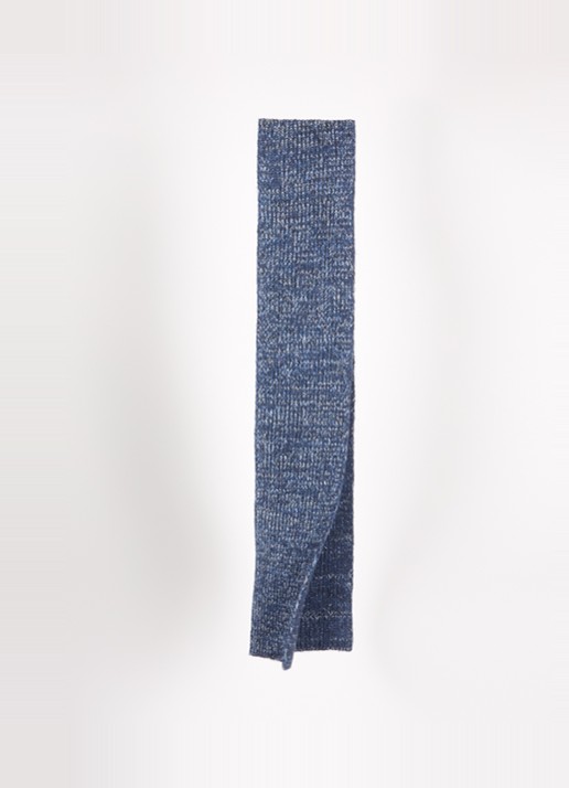 Barts Skaga grofgebreide sjaal in wolblend - detail donkerblauw