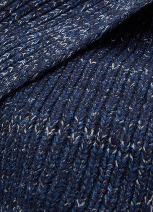 Barts Skaga grofgebreide sjaal in wolblend - detail 2 donkerblauw