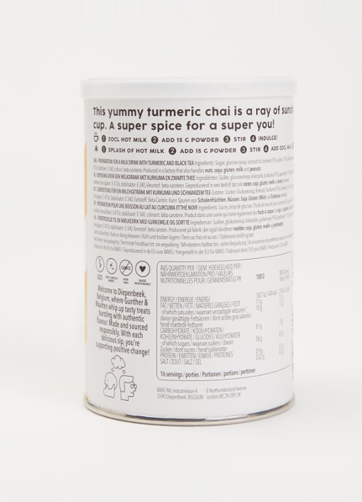Barú Golden Chai Latte losse thee 250 gram - voorkant 2 geel