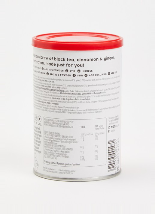 Barú Spiced Chai Latte losse thee 250 gram - achterkant 2 zwart