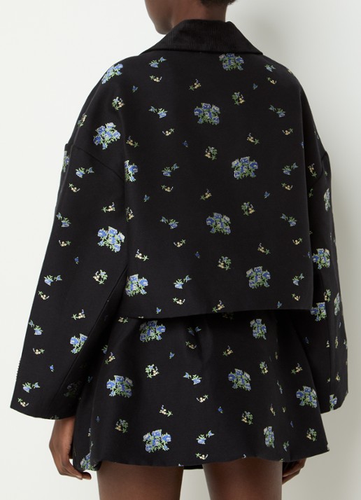 Baum und Pferdgarten Bebeth blazer met jacquard dessin en klepzakken - achterkant zwart