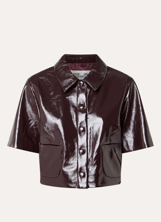 Baum und Pferdgarten Beth cropped blouse van imitatieleer met lakfinish