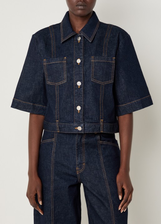 Baum und Pferdgarten Blouse van denim met borstzakken