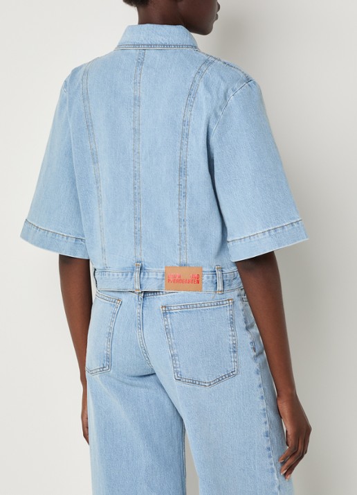 Baum und Pferdgarten Blouse van denim met borstzakken - achterkant 4 lichtblauw