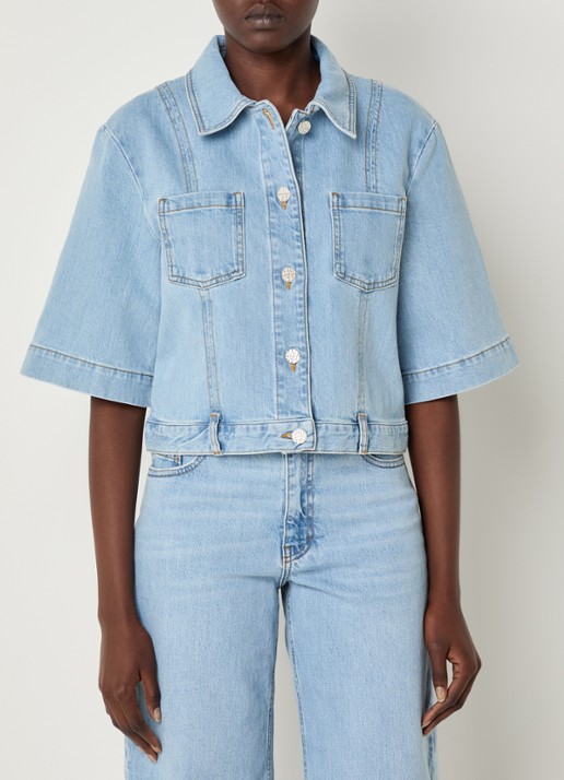 Baum und Pferdgarten Blouse van denim met borstzakken