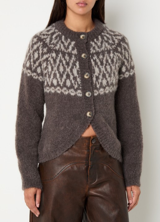 Baum und Pferdgarten Colin grofgebreid vest in alpaca wolblend