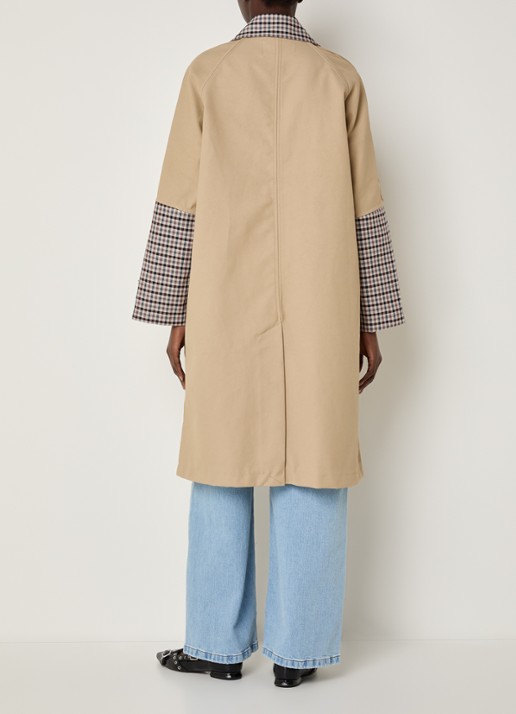 Baum und Pferdgarten Donnie trenchcoat met ruitdessin - achterkant 3 beige