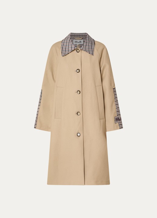 Baum und Pferdgarten Donnie trenchcoat met ruitdessin - voorkant beige