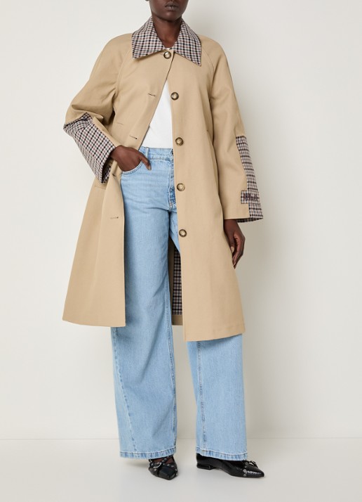 Baum und Pferdgarten Donnie trenchcoat met ruitdessin - voorkant 2 beige