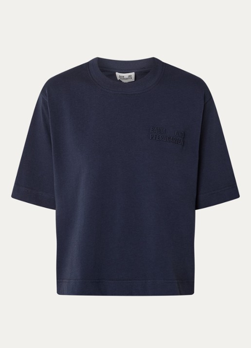 Baum und Pferdgarten Jiana T-shirt met 3D logoprint - voorkant donkerblauw