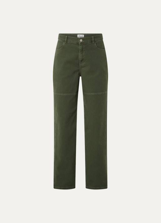 Baum und Pferdgarten Madel highwaist loose fit jeans met gekleurde wassing - voorkant 3 groen