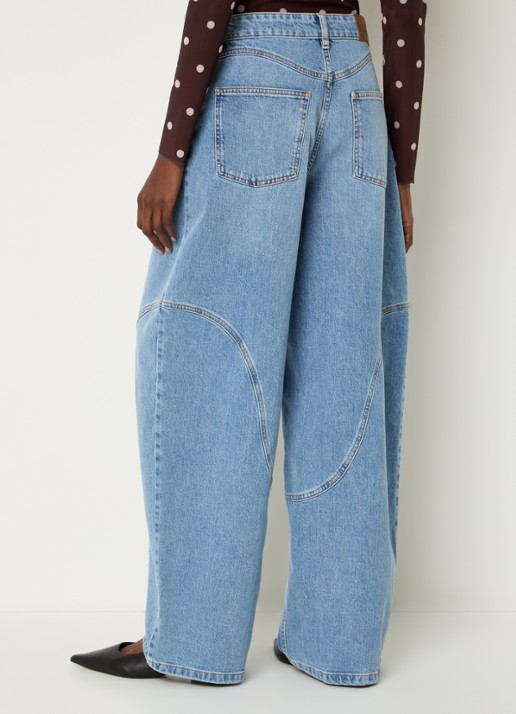 Baum und Pferdgarten Napolen high waist wide leg jeans met lichte wassing - achterkant indigo
