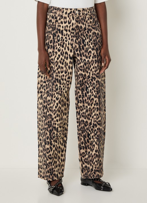 Baum und Pferdgarten Nara high waist wide leg jeans met panterprint