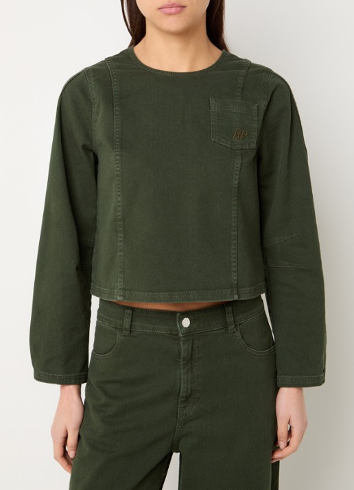 Baum und Pferdgarten Nikolin cropped sweater van denim - achterkant groen