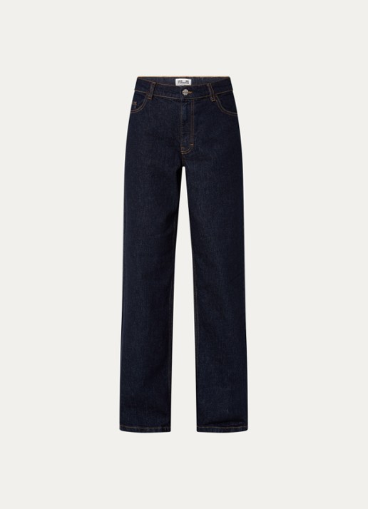Baum und Pferdgarten No 02 high waist wide leg jeans met donkere wassing - voorkant 2 indigo