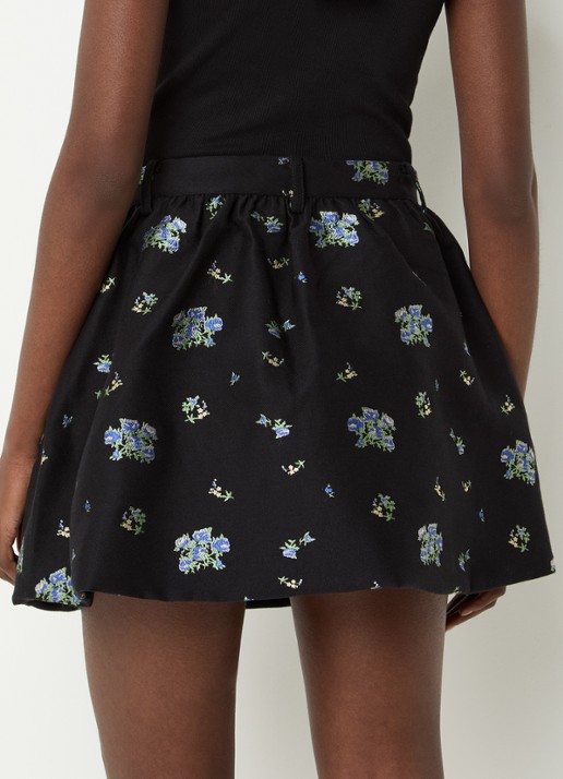 Baum und Pferdgarten Samaya mini A-lijn rok met jacquard dessin - achterkant zwart