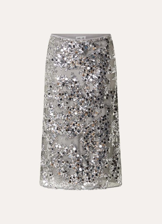 Baum und Pferdgarten Shania midi rok met pailletten en strass - voorkant grijs
