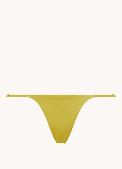 Bayu The Label Lo brazilian bikinislip met glanzende finish - voorkant mosgroen
