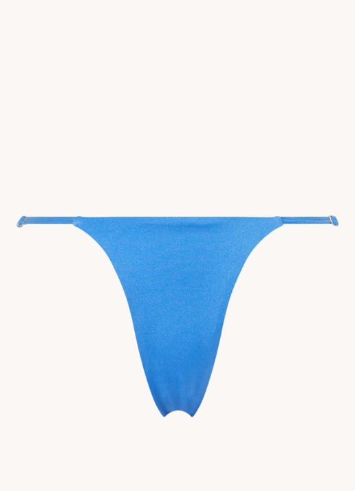 Bayu The Label Lo brazilian bikinislip met glanzende finish - voorkant blauw