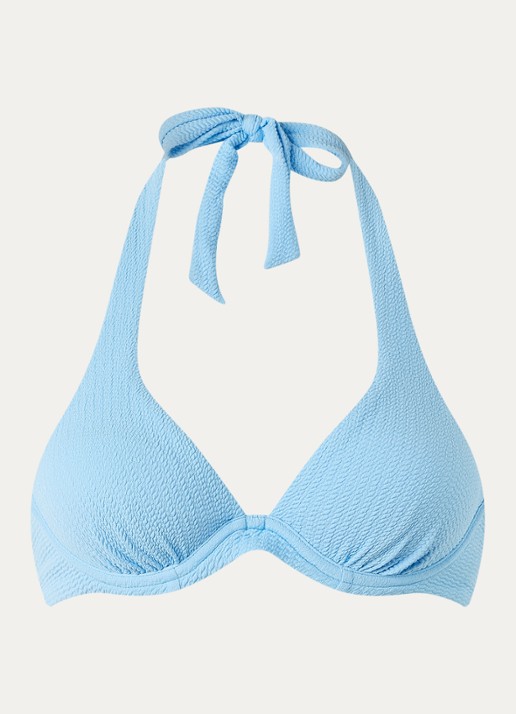 Beachlife Alaskan halter bikinitop met uitneembare vulling - voorkant 3 blauwgrijs