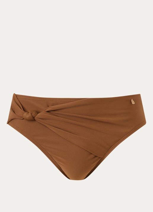 Beachlife Bikinislip met plooidetail - voorkant 2 bruin