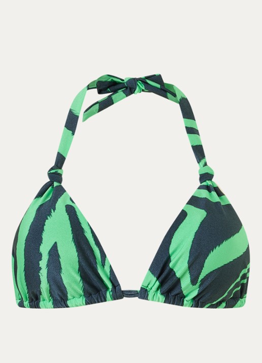 Beachlife Bikinitop met zebraprint en uitneembare vulling - voorkant 2 groen