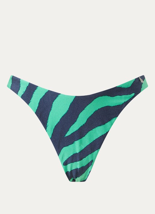 Beachlife Green Tiger high waisted bikinislip - voorkant 2 groen