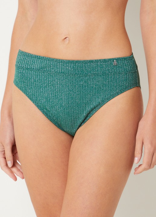 Beachlife High waisted bikinislip met lurex - voorkant 5 groen