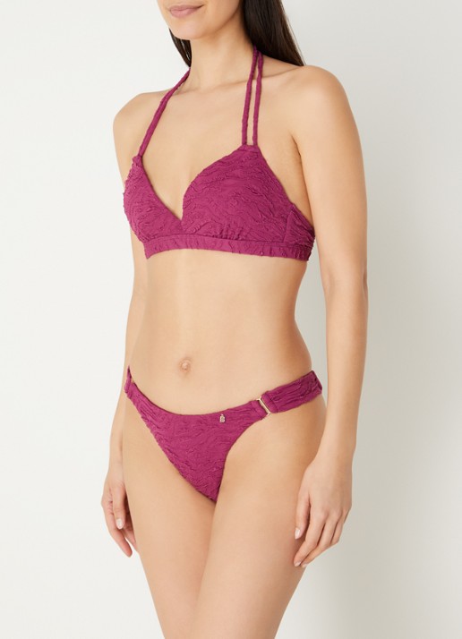 Beachlife High waisted bikinislip met structuur - detail 2 aubergine