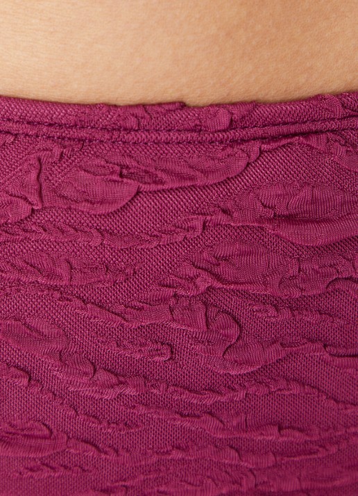 Beachlife High waisted bikinislip met structuur - detail 3 aubergine