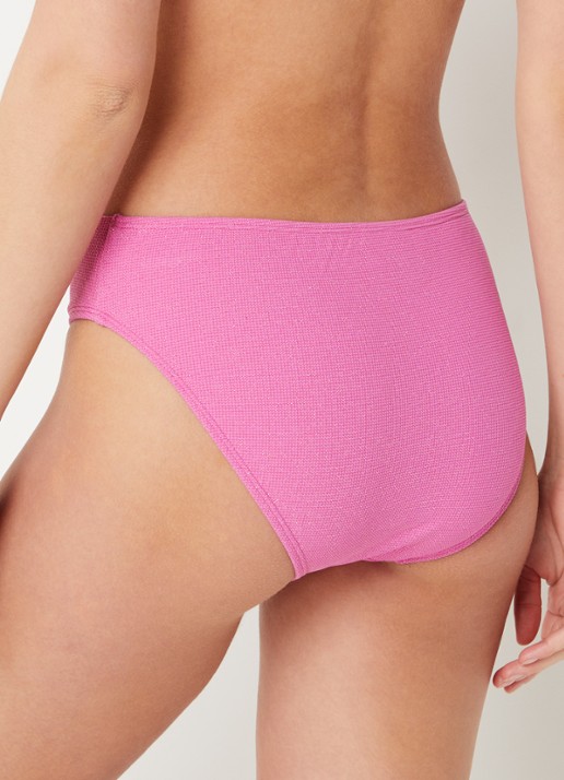 Beachlife Pink Shimmer hipster bikinislip met lurex - achterkant 5 lichtroze