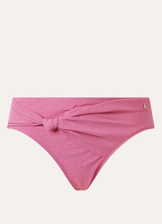 Beachlife Pink Shimmer hipster bikinislip met lurex - voorkant lichtroze