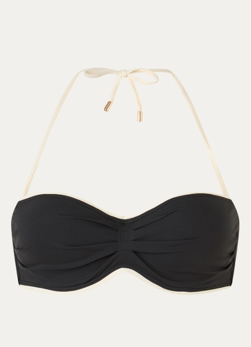 Beachlife Vanilla voorgevormde bandeau bikinitop - voorkant zwart