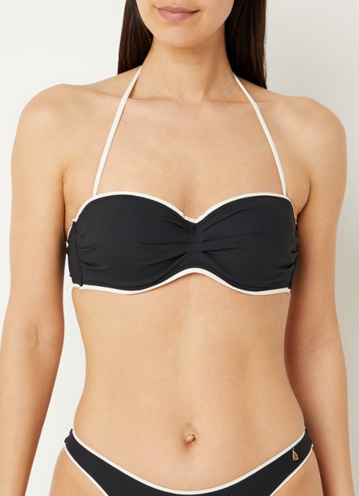 Beachlife Vanilla voorgevormde bandeau bikinitop - voorkant 2 zwart