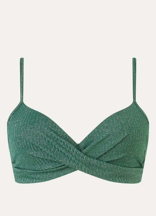 Beachlife Voorgevormde bikinitop met lurex - voorkant 5 groen