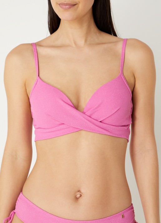 Beachlife Voorgevormde bikinitop met lurex - voorkant 3 roze