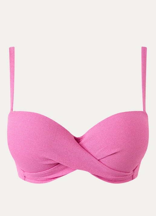 Beachlife Voorgevormde bikinitop met lurex - voorkant roze
