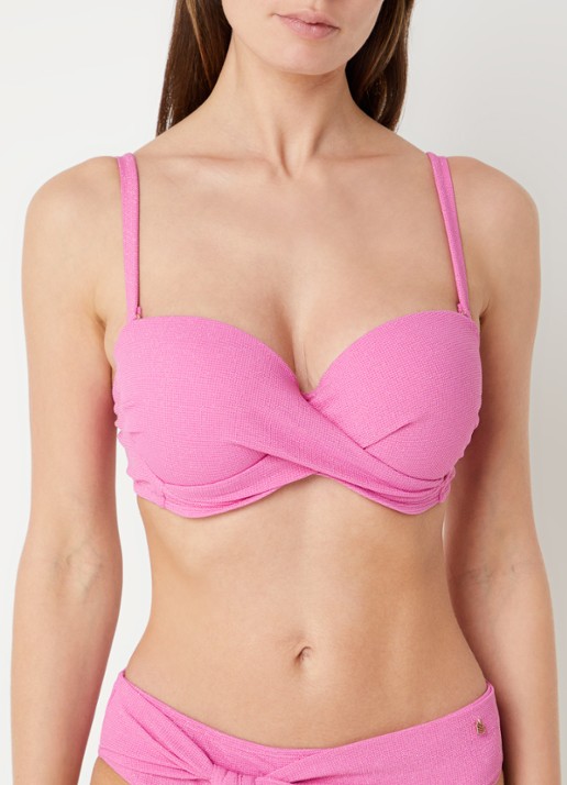 Beachlife Voorgevormde bikinitop met lurex - voorkant 2 roze