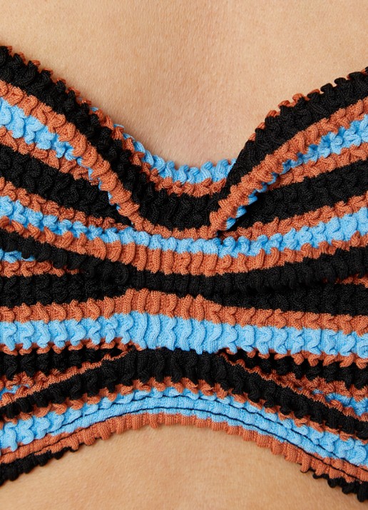 Beachlife Voorgevormde triangel bikinitop met streepprint - detail 3 zwart