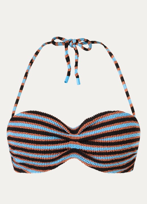 Beachlife Voorgevormde triangel bikinitop met streepprint - voorkant 6 zwart